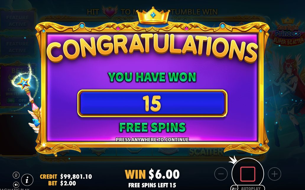 Free Spins screen with the TOTAL MULTIPLIER accumulator