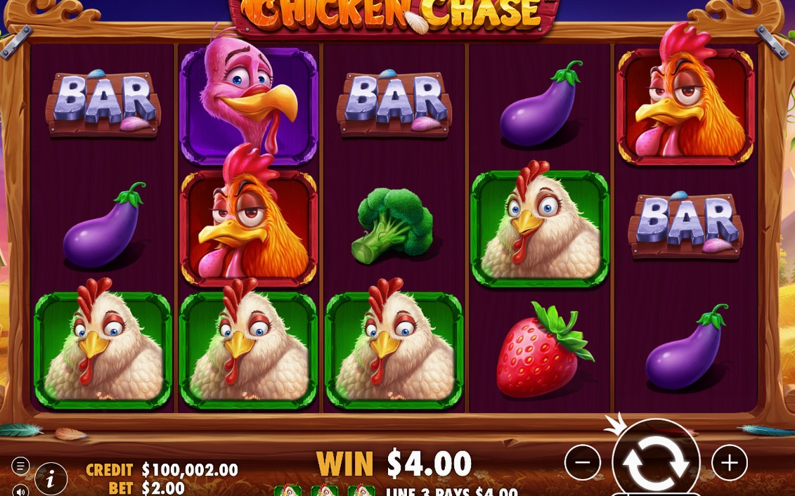 Win screen with a paying line among 10 fixed lines